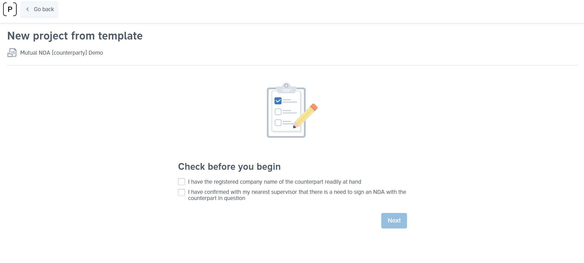 Generating contracts from automated templates